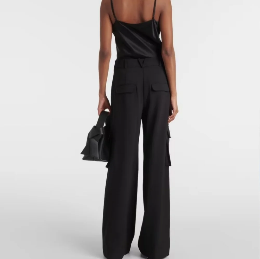 Veronica Beard Black Satin Saul Cargo Pants 12